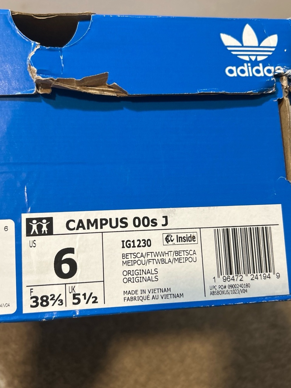 Adidas Campus 00s Scarlet Red and White Suede Sneakers - Picture 8 of 8